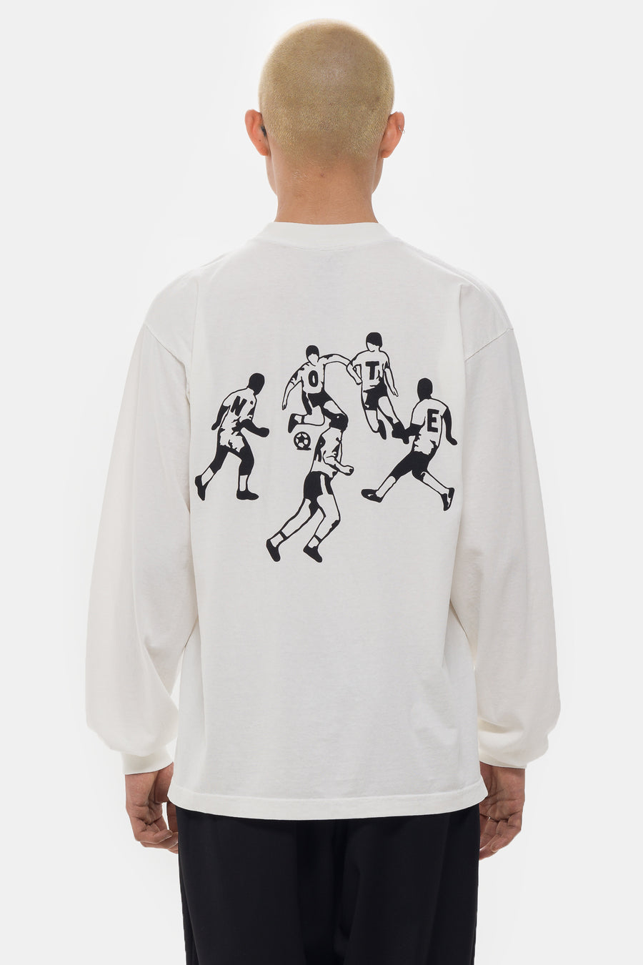 Notre Soccer Long Sleeve T-Shirt in Off-White - Notre