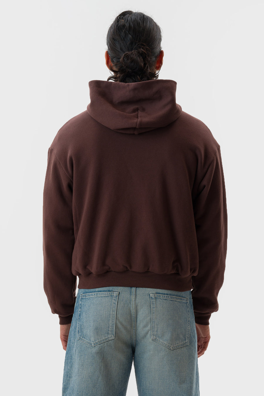 Notre University Thermal Zip Hoodie in Dark Chocolate - Notre