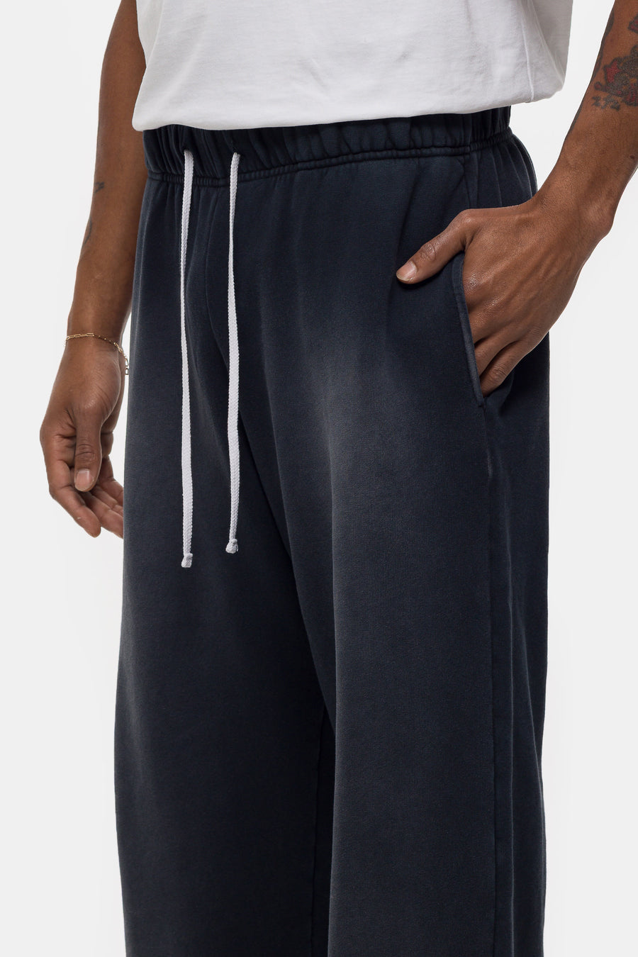 Washed Baggy Sweatpant in Black