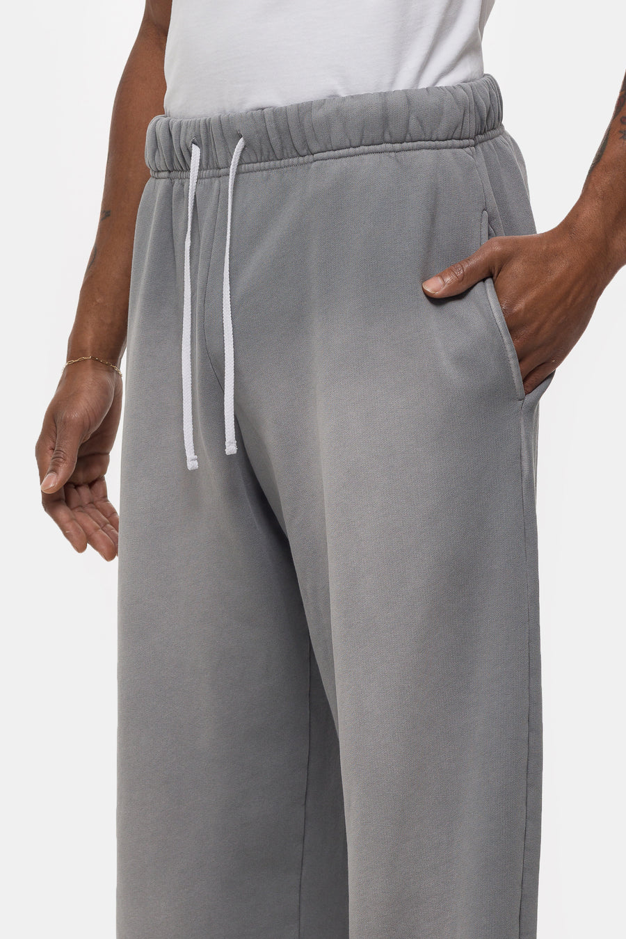 Washed Baggy Sweatpant in Steel Grey