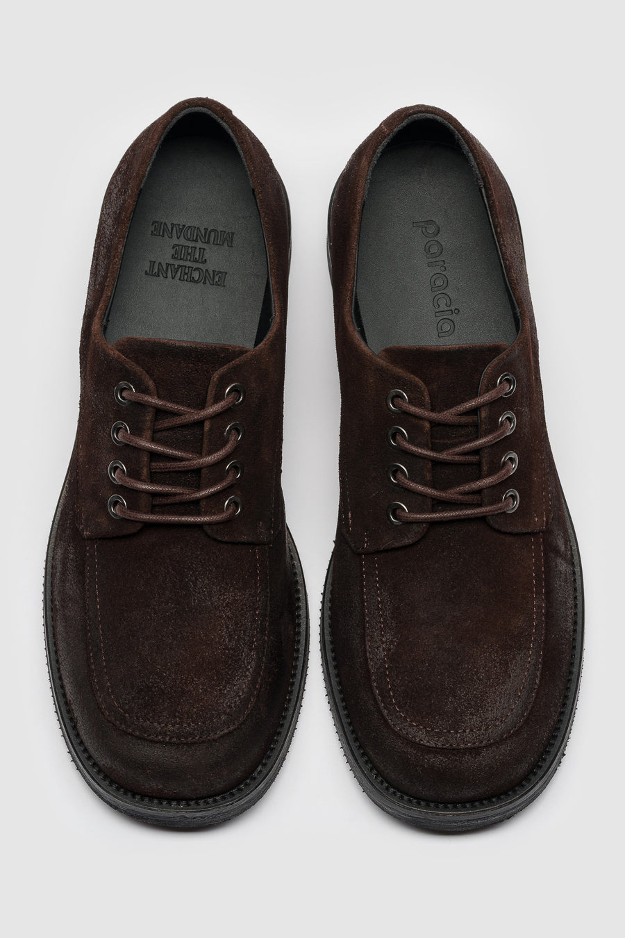 Old Buster Moc Toe Shoe in Waxed Suede Deep Brown