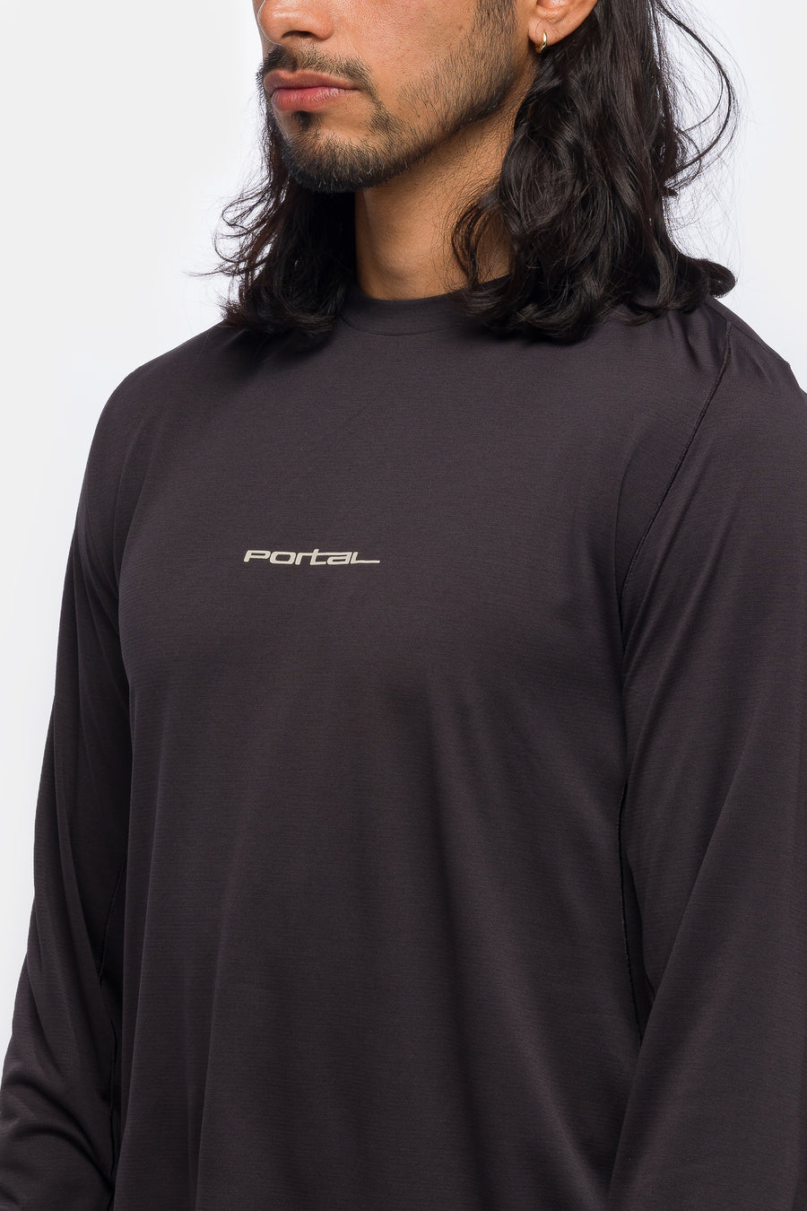 Lateral Peak LS T-Shirt in Black Beauty