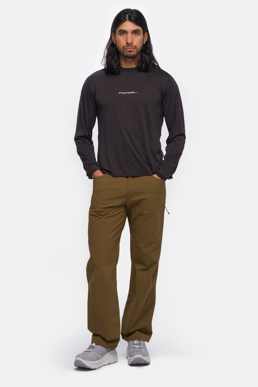 Lateral Peak LS T-Shirt in Black Beauty