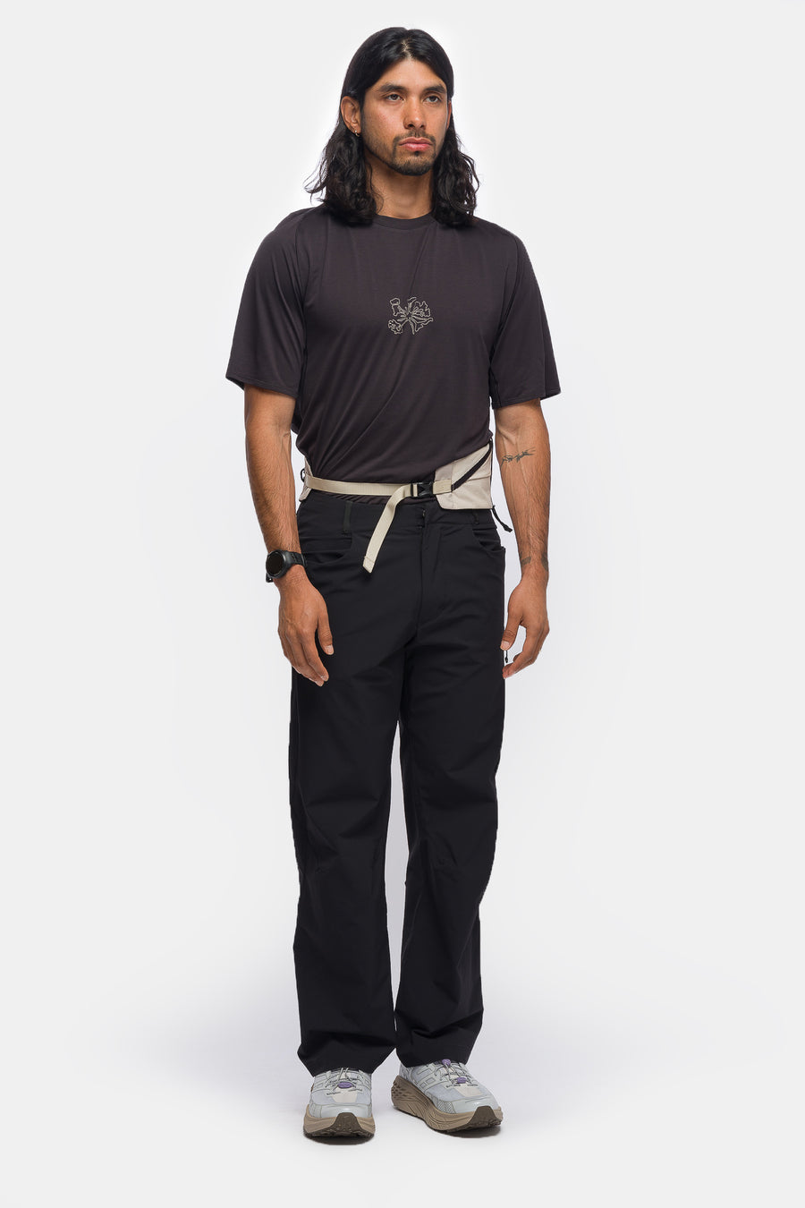 Lateral Peak SS T-Shirt in Black Beauty