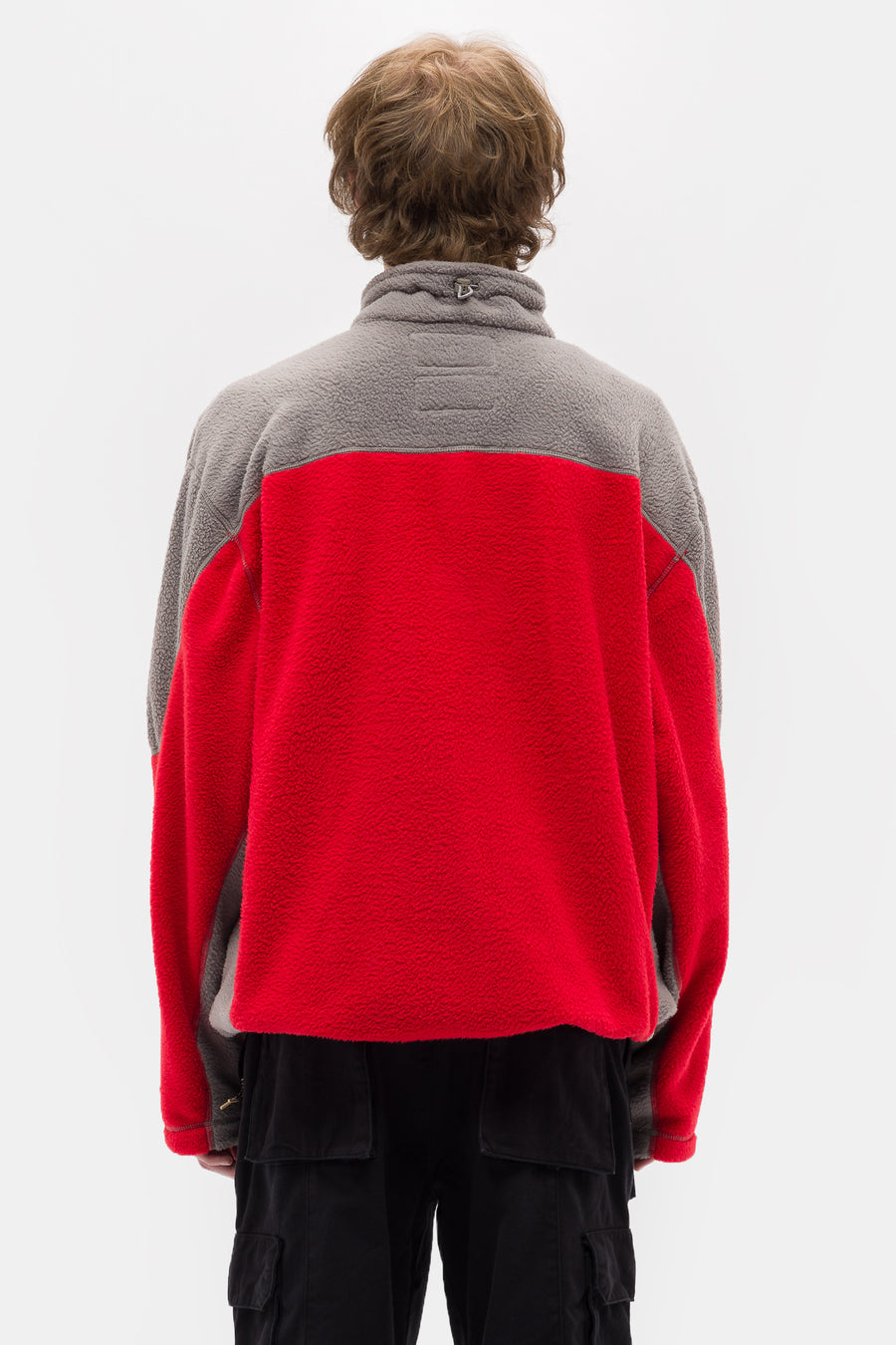 RC Outdoor Supply Sherpa Fleece Collared Pullover in Red/Grey - Notre