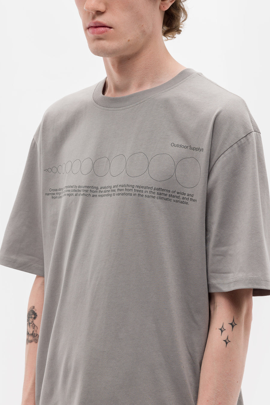 RC Outdoor Supply Tree Rings SS T-Shirt	in Grey - Notre
