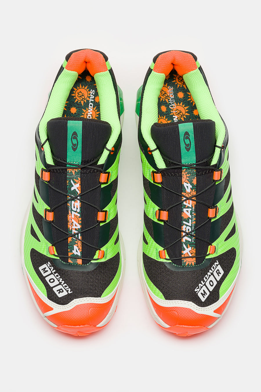 SALOMON ADVANCED Feid XT-4 OG Ferxxocalipsis Sneaker in Black/Green Gecko/Shocking Orange - Notre