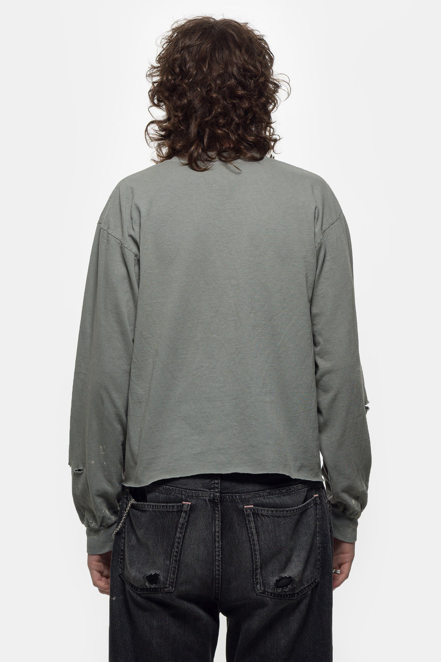 Embroidered Long Sleeve T-Shirt in Sage