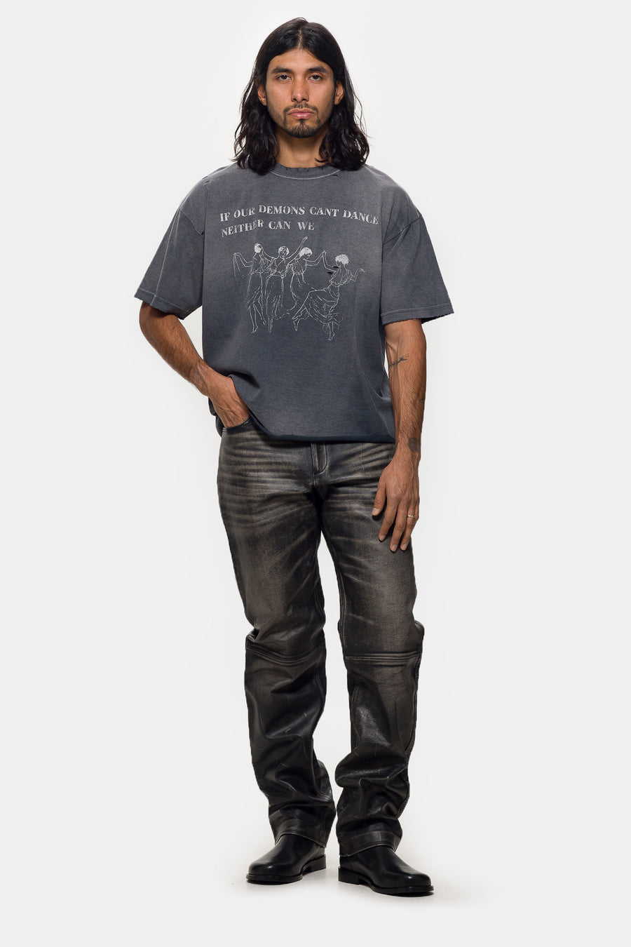 Can't Dance T-Shirt in Faded Black