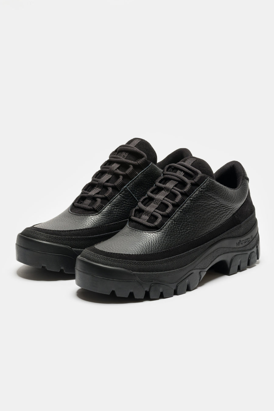 Tarvas Easy Hiker Shoe in Black Leather - Notre