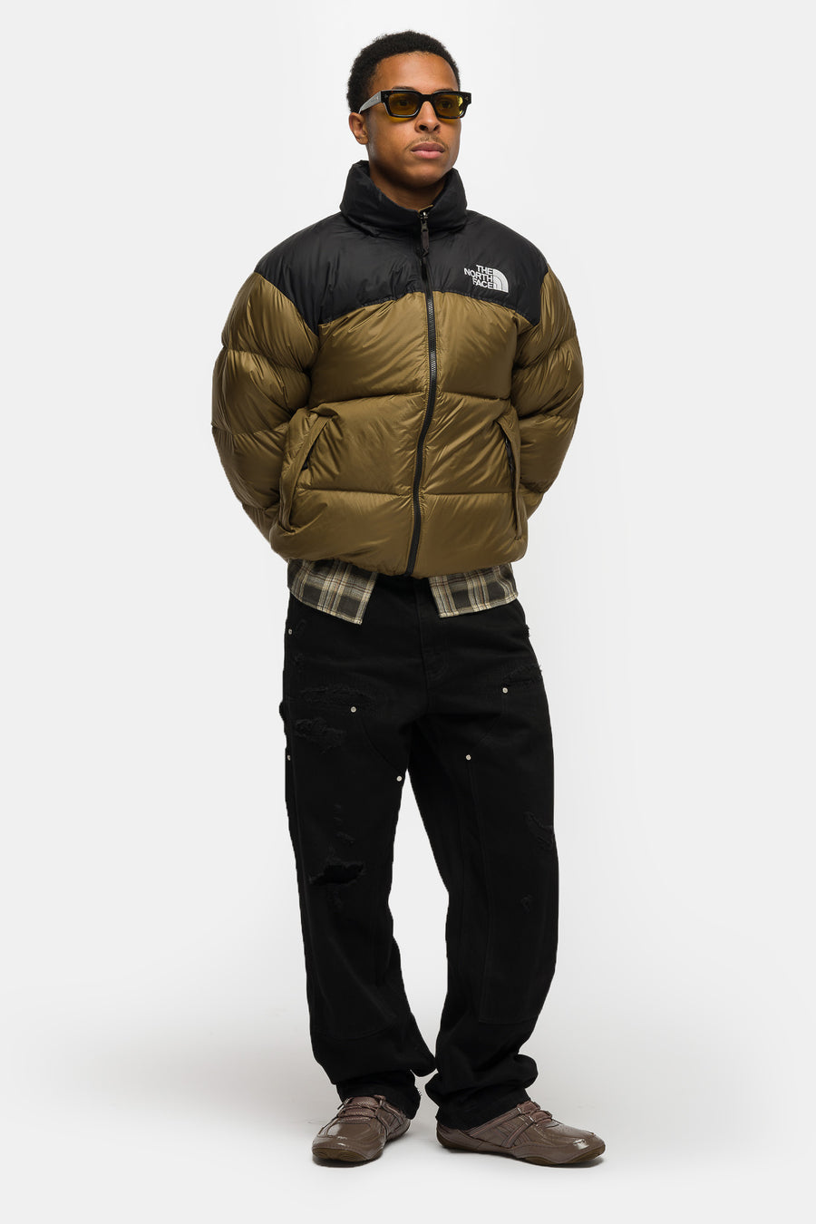 The North Face 1996 Retro Nuptse Jacket in Caraway Seed/TNF Black - Notre