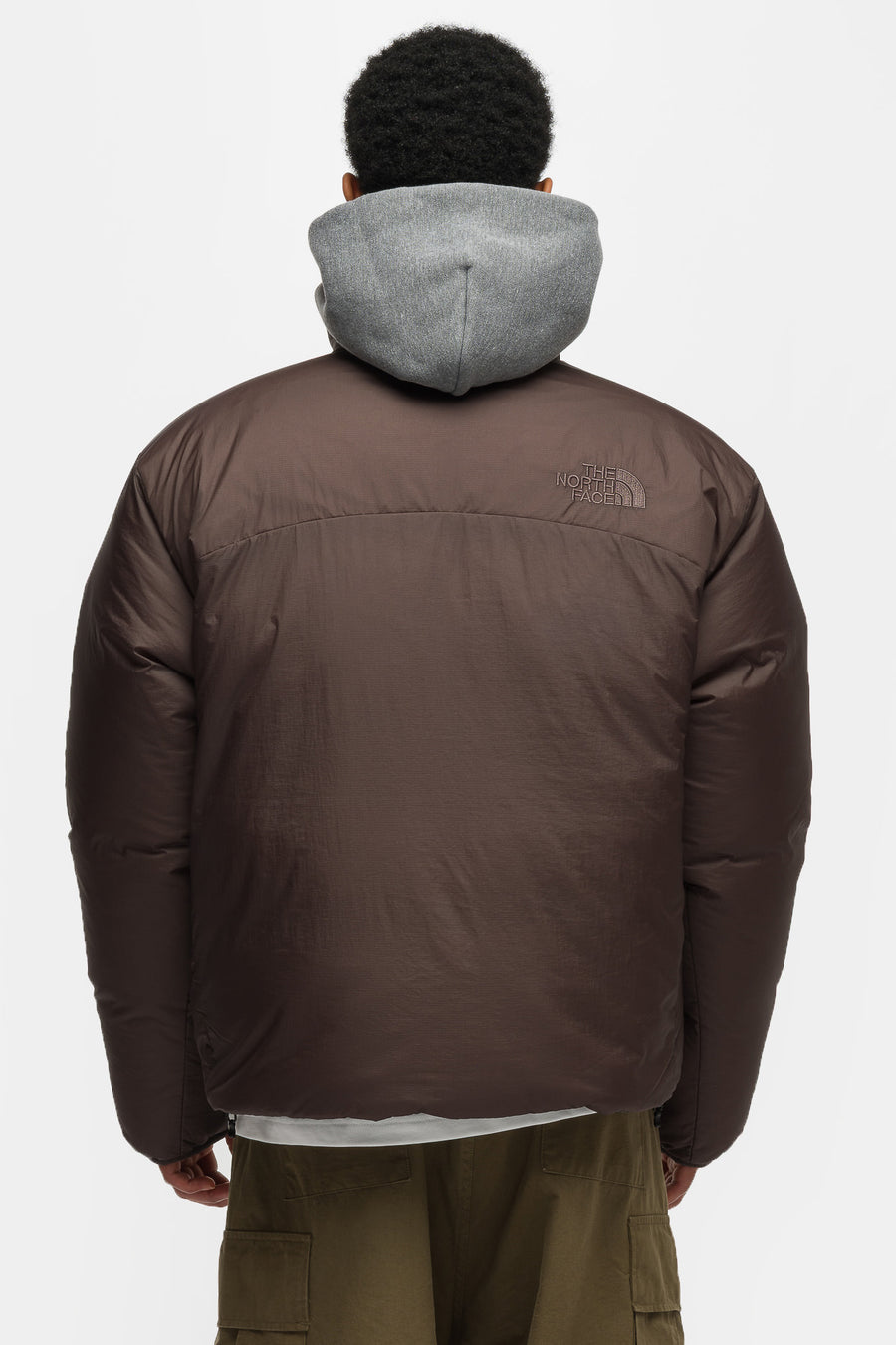 The North Face Pertex Nuptse Reversible Jacket in Lead/TNF Black - Notre
