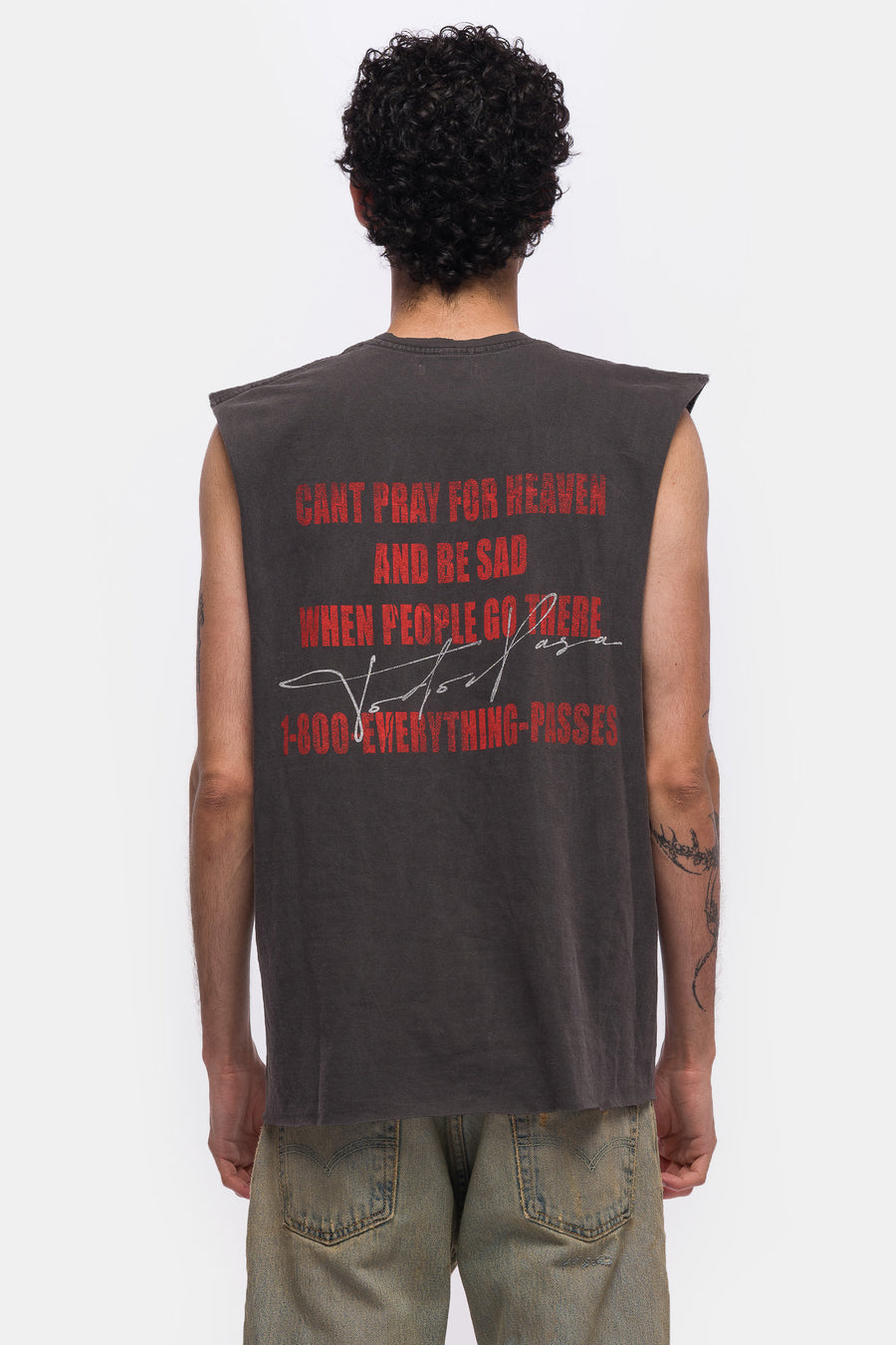 TODO PASA Can't Prey Sleeveless T-Shirt in Vintage Black - Notre
