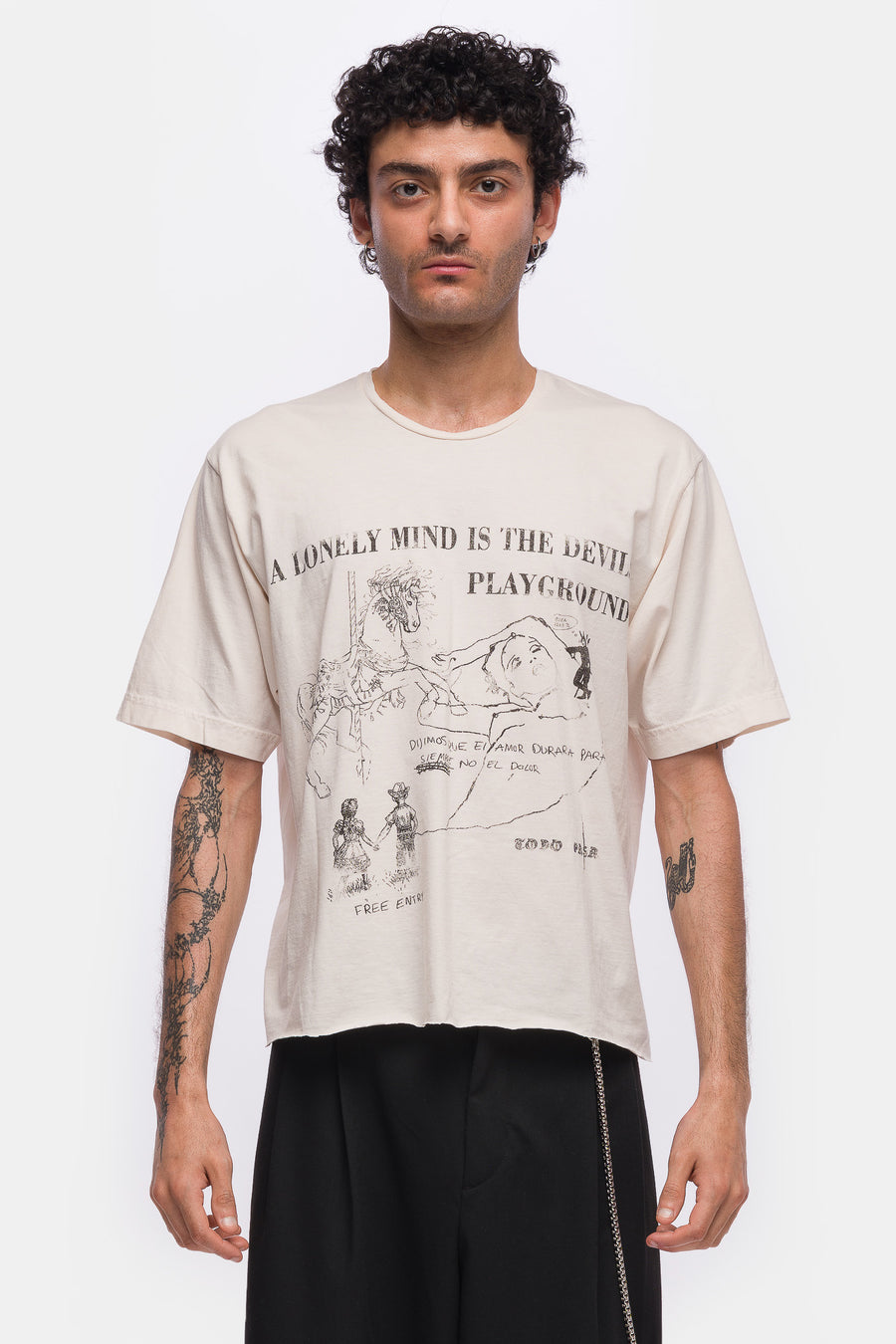 TODO PASA Lonely Mind T-Shirt in Cream - Notre