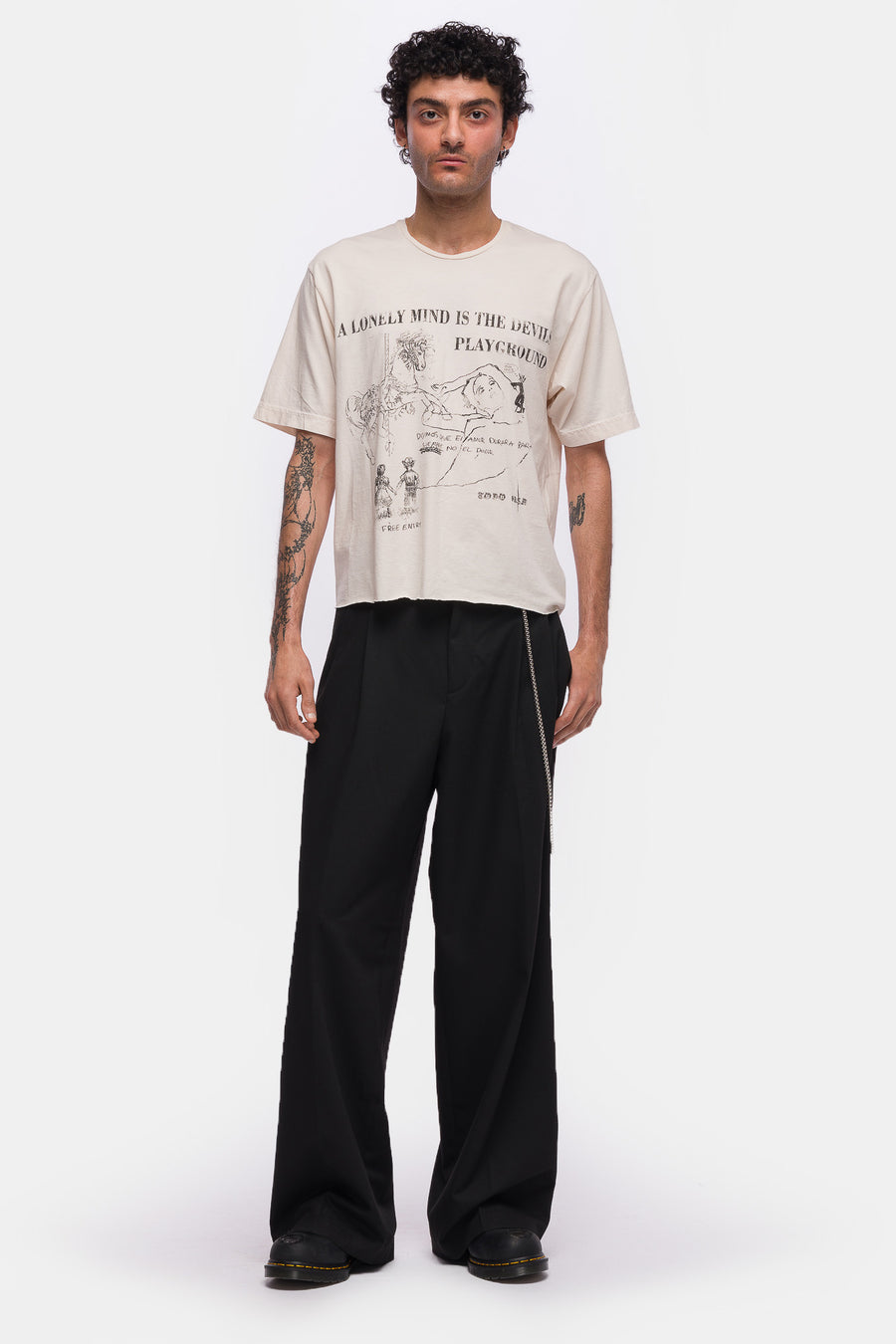 TODO PASA Lonely Mind T-Shirt in Cream - Notre