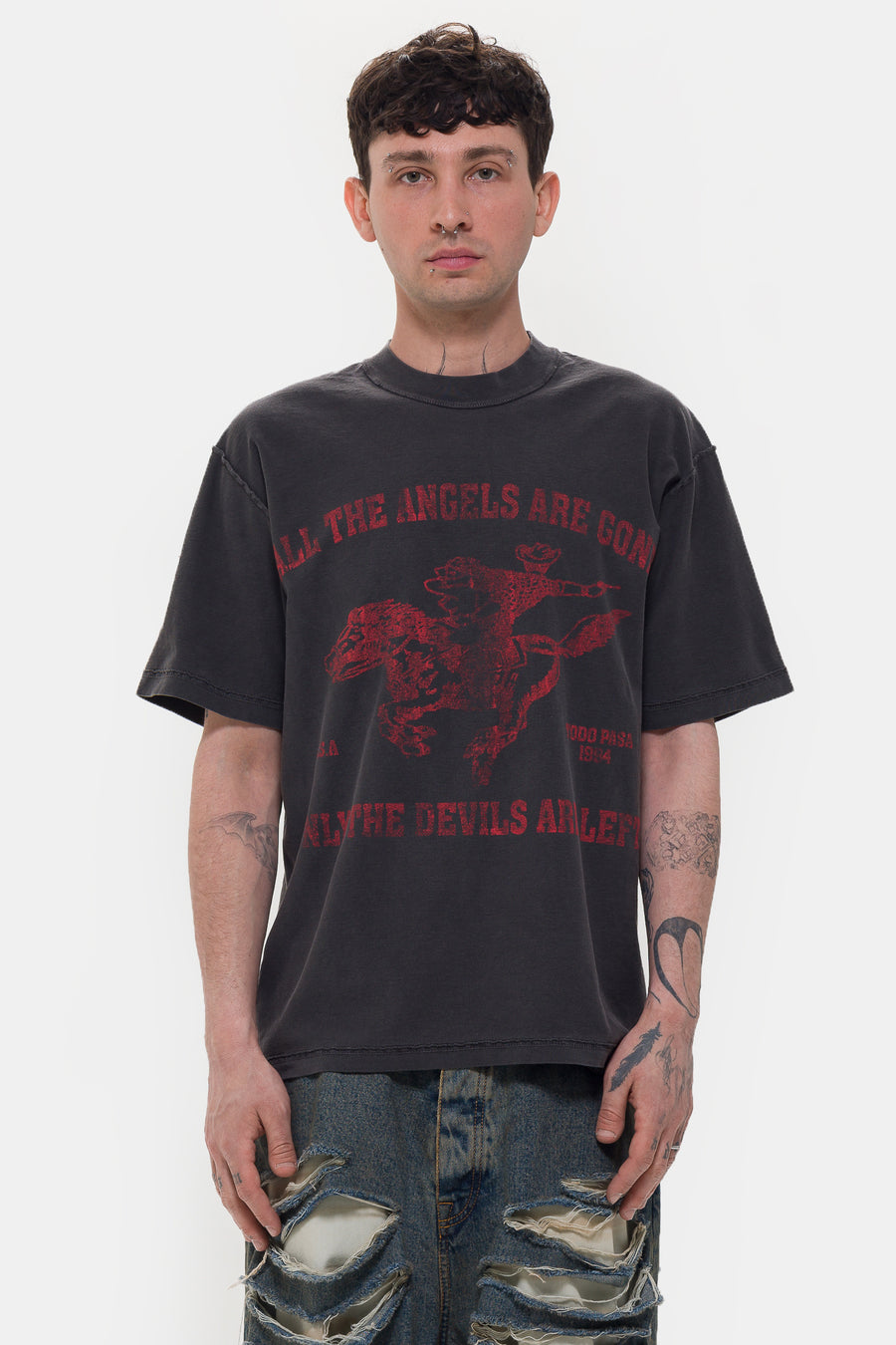TODO PASA No More Angels T-Shirt in Vintage Black - Notre