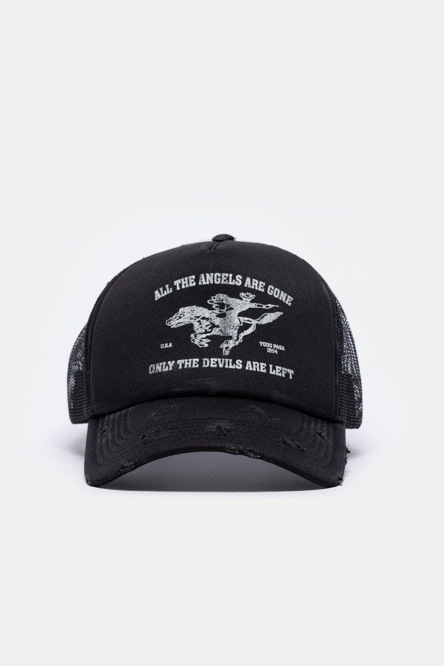TODO PASA No More Angels Trucker Hat in Black - Notre