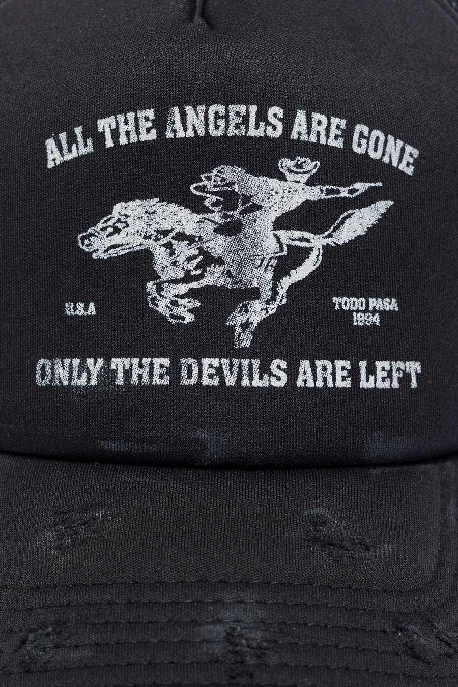 TODO PASA No More Angels Trucker Hat in Black - Notre