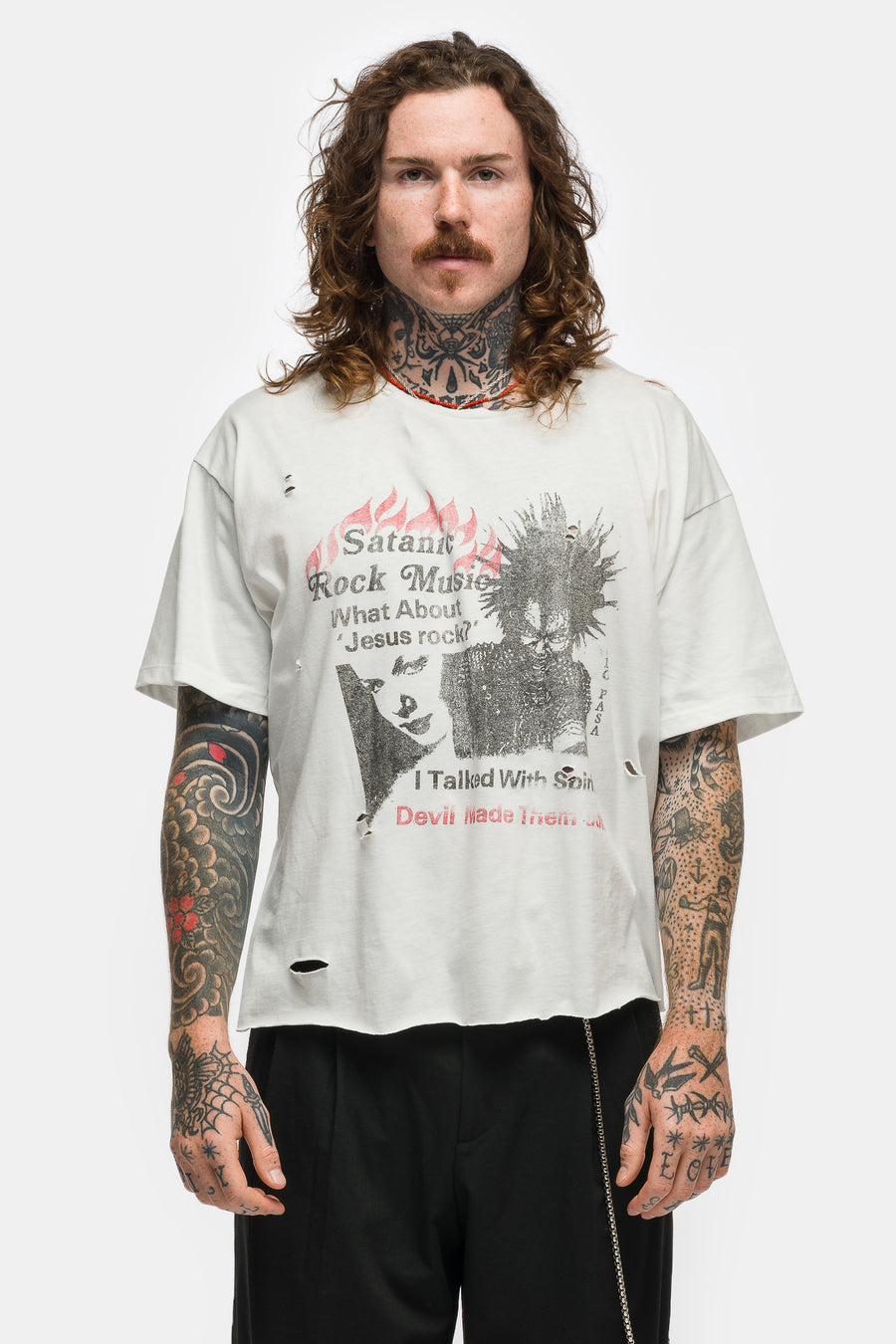 Satanic Rock Music T-Shirt in White
