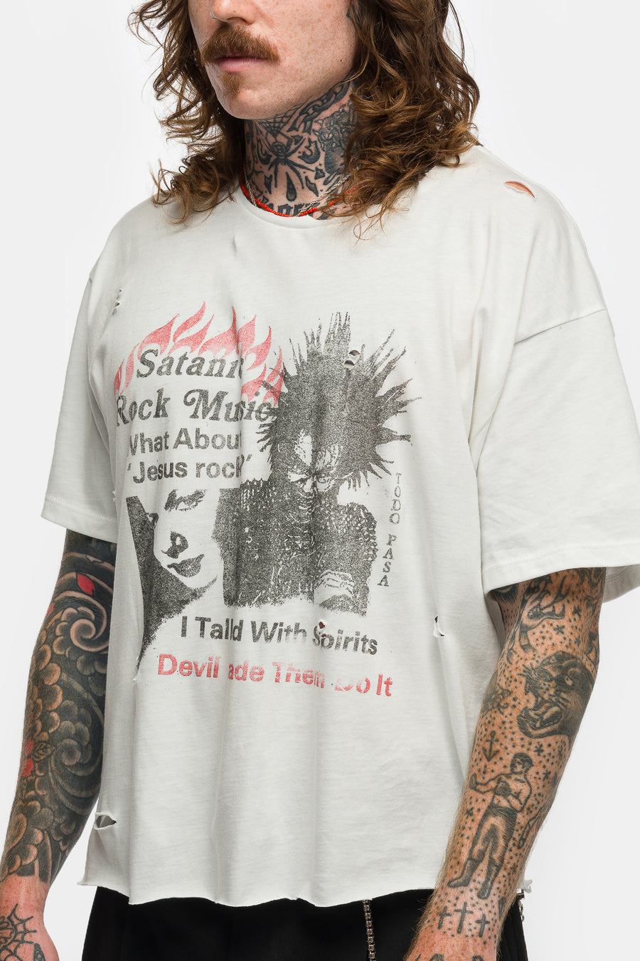Satanic Rock Music T-Shirt in White