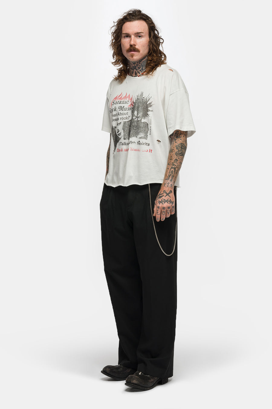 Satanic Rock Music T-Shirt in White