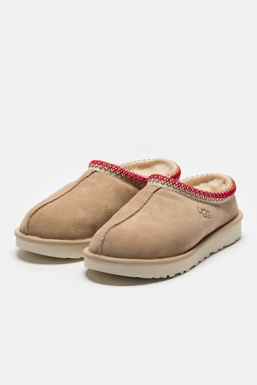 UGG Tasman II Slipper in Sand/Dark Cherry - Notre