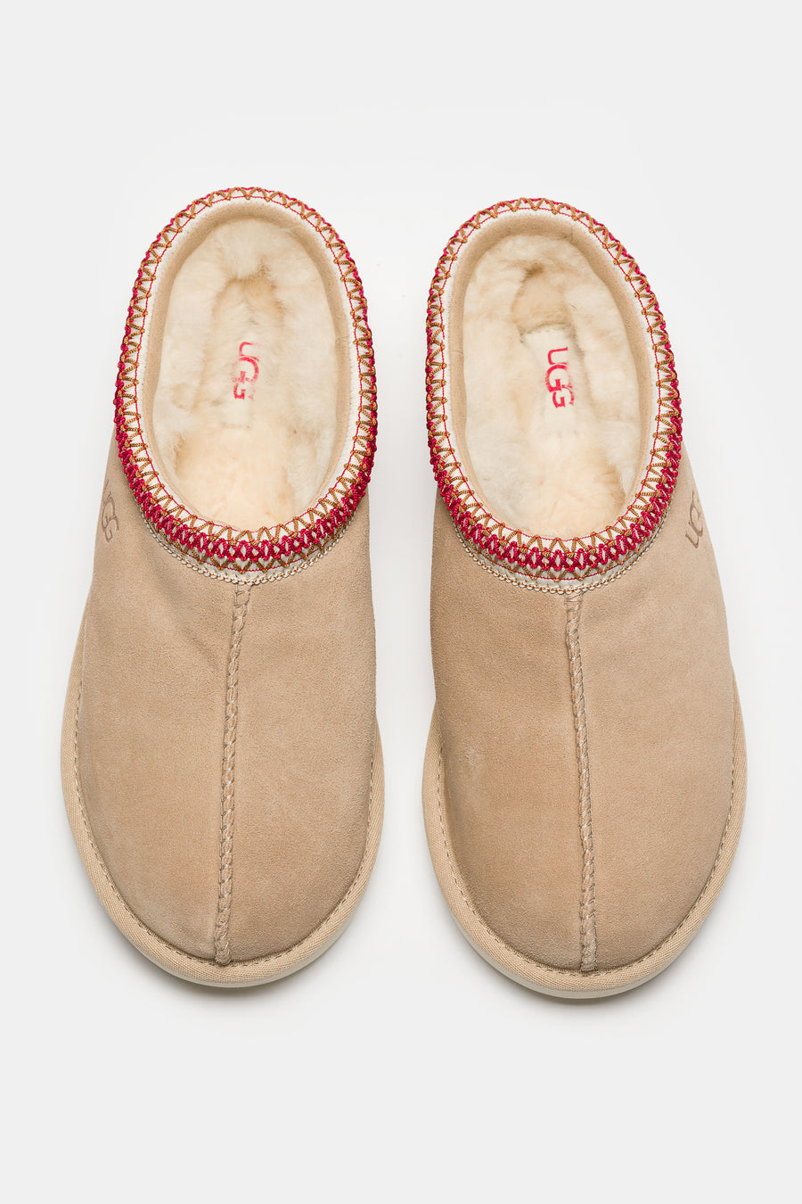 UGG Tasman II Slipper in Sand/Dark Cherry - Notre
