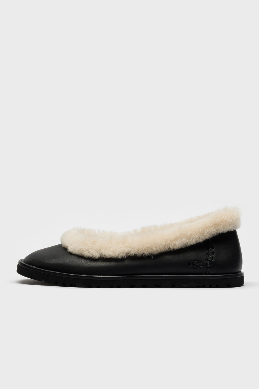 UGG Zora Leather Ballet Flat in Black - Notre