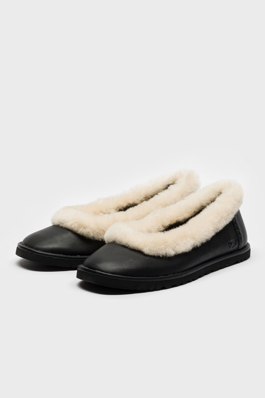 UGG Zora Leather Ballet Flat in Black - Notre