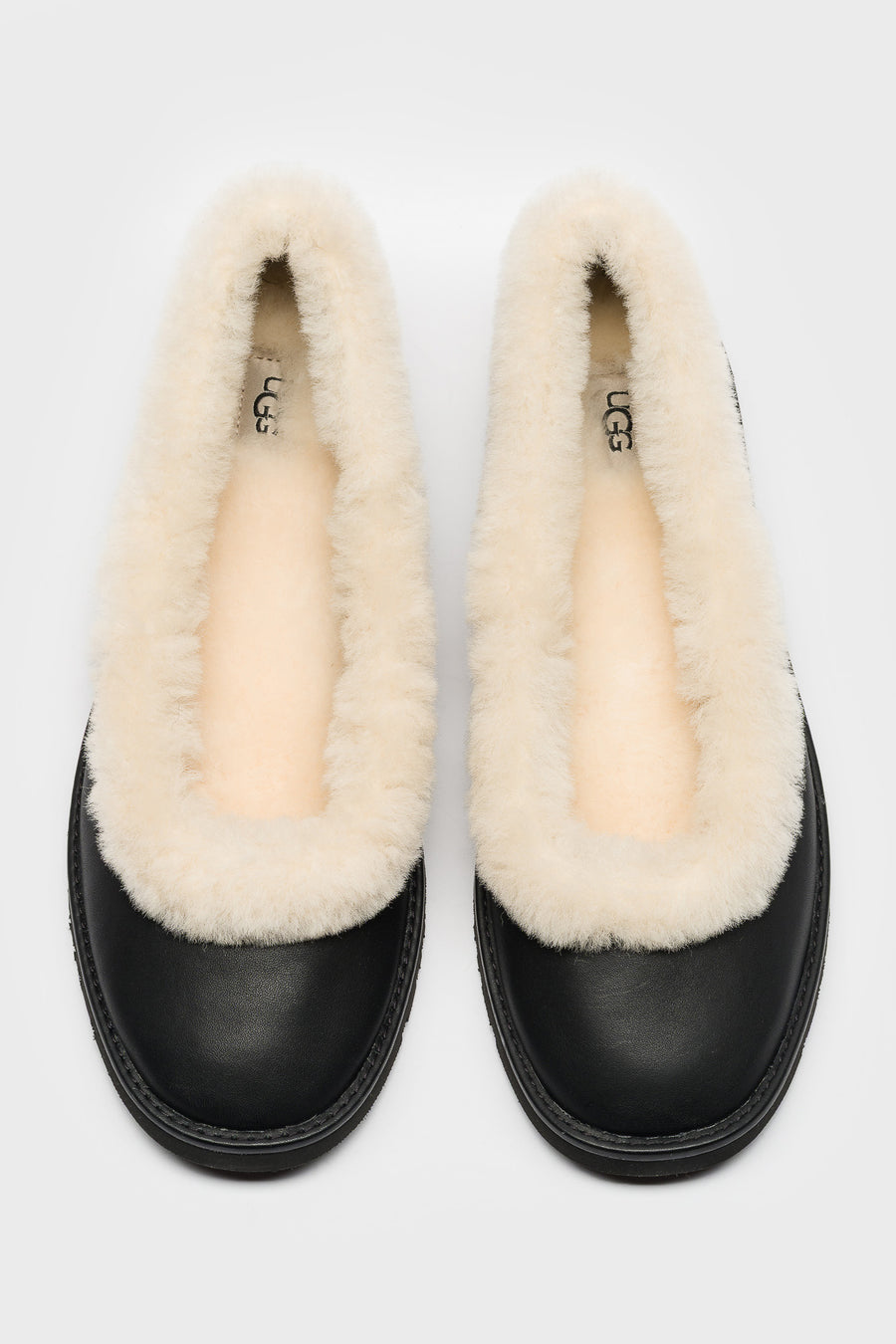 UGG Zora Leather Ballet Flat in Black - Notre