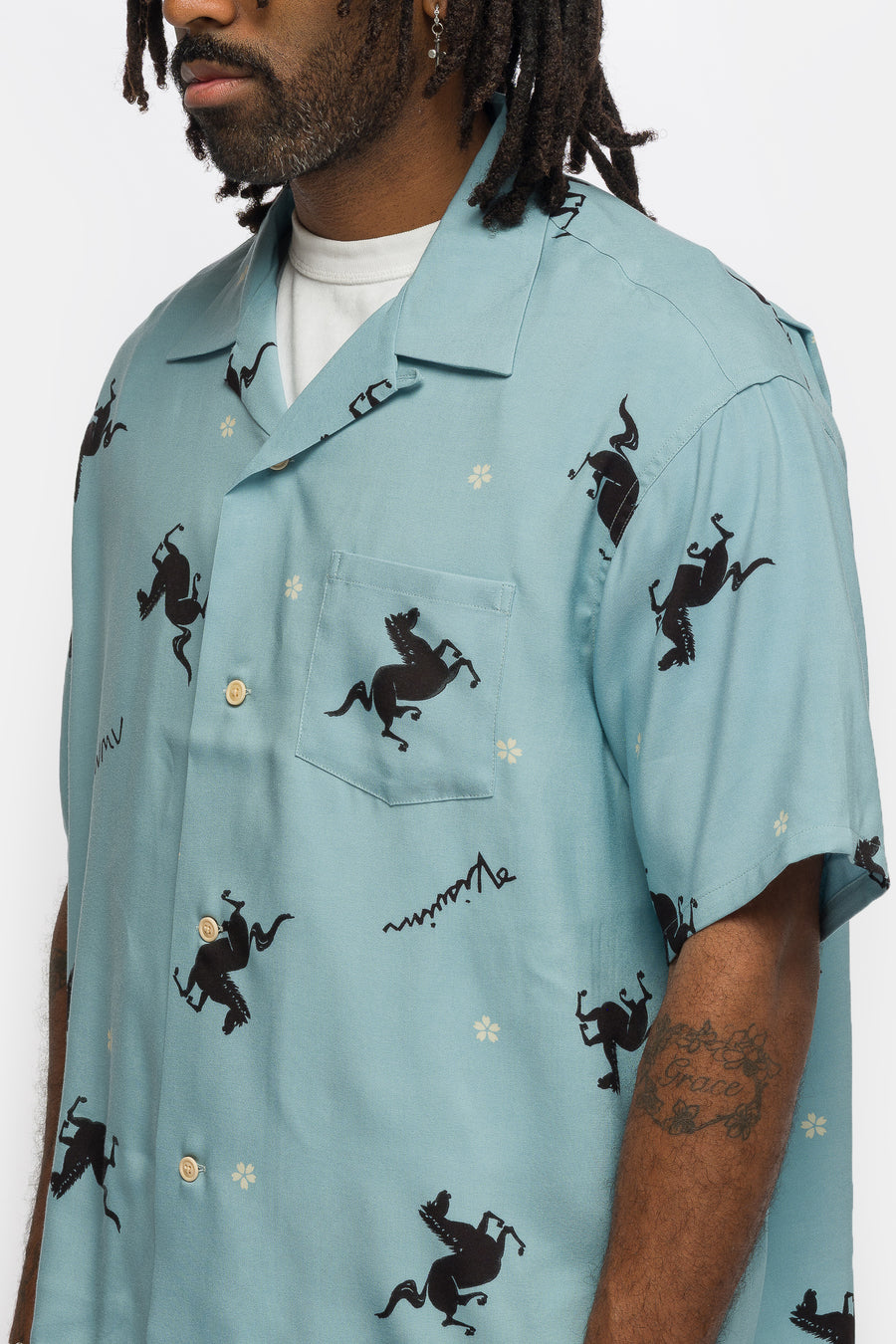 visvim Crosby S/S Shirt in Light Green - Notre