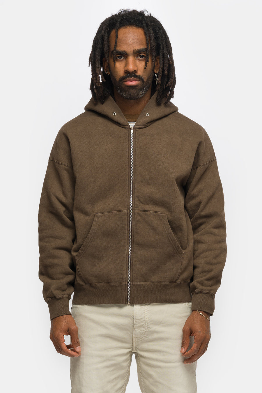 visvim Jumbo SB Hoodie F.Z in Mud - Notre