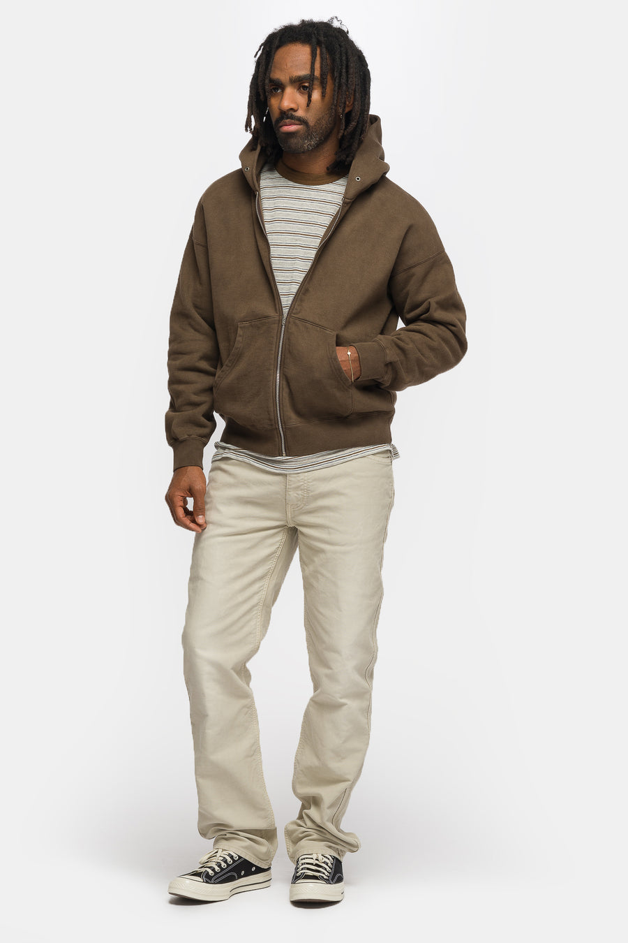 visvim Jumbo SB Hoodie F.Z in Mud - Notre