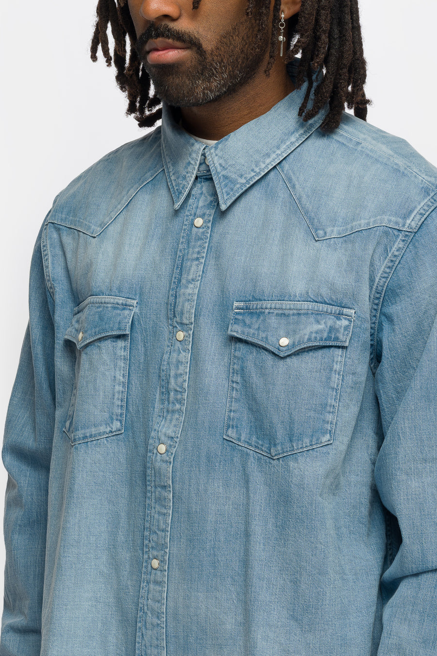 Social Sculpture DMGD Shirt in Light Indigo - VISVIM