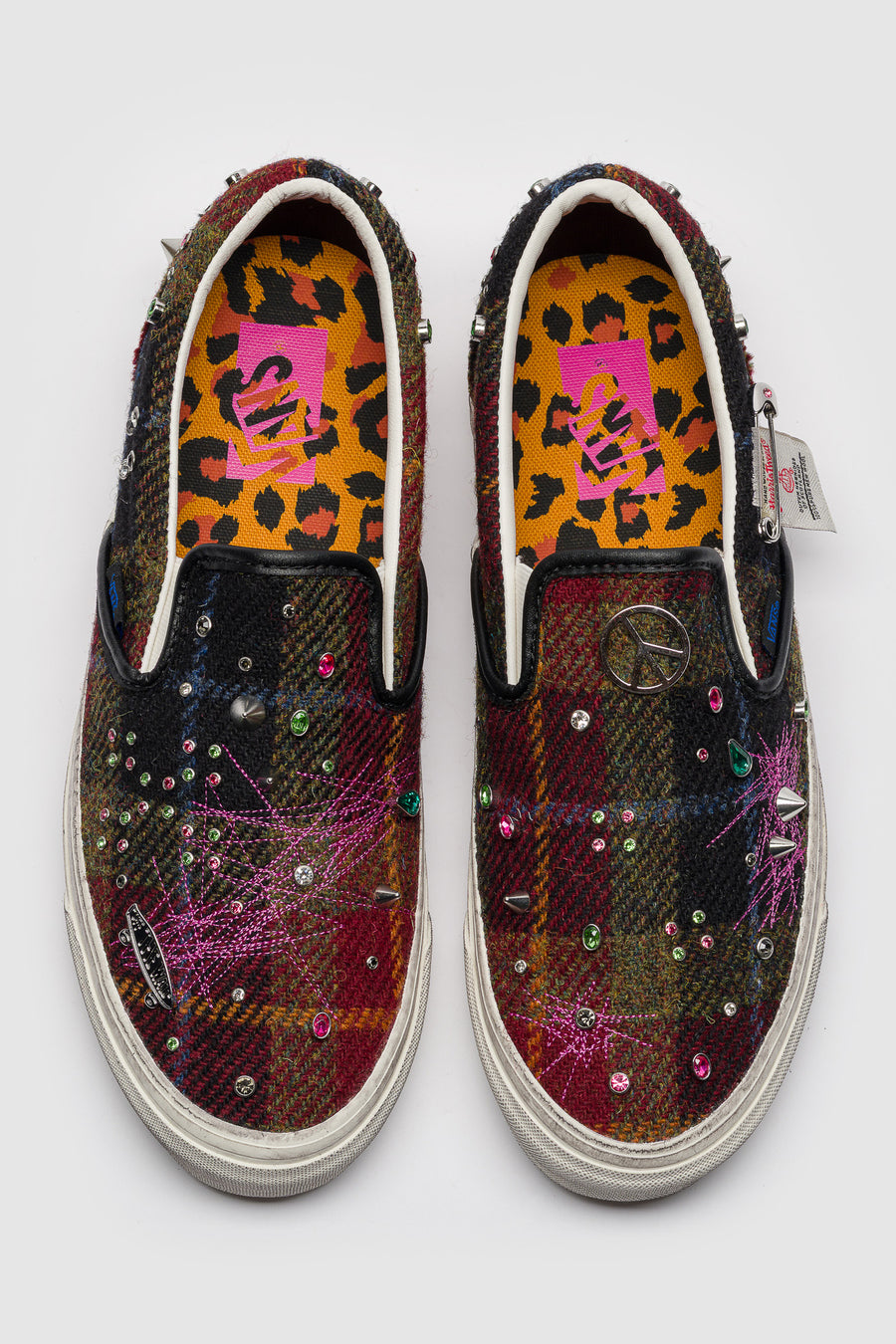 Vans Harris Tweed LX Classic Slip-On 98 Sneaker in Red/Multi - Notre