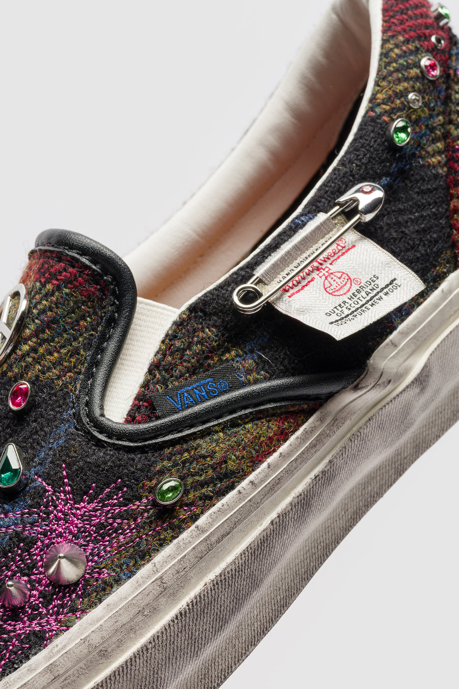 Vans Harris Tweed LX Classic Slip-On 98 Sneaker in Red/Multi - Notre