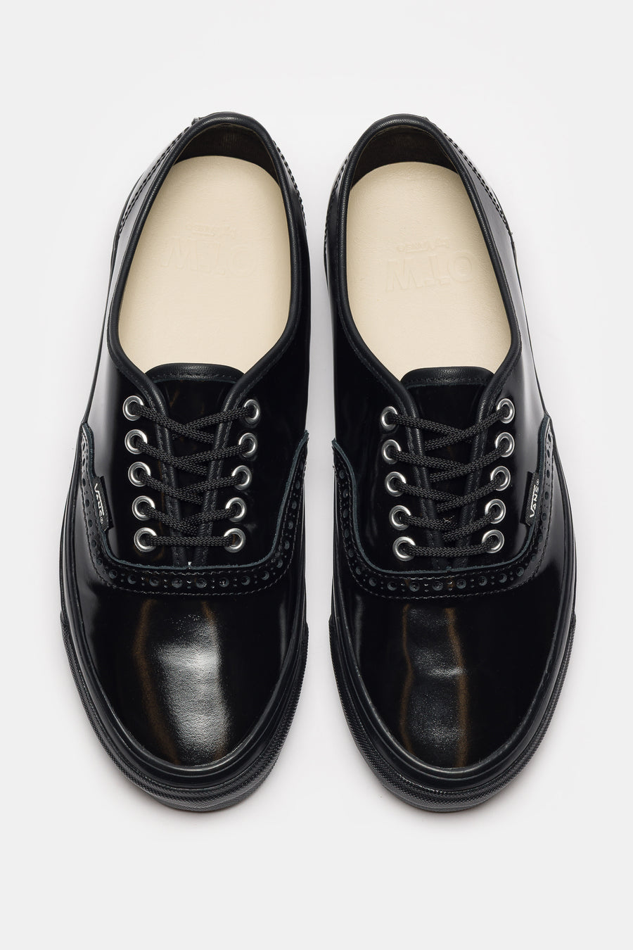 Vans OTW Authentic 44 Siped Vibram Sneaker in Gloss Leather Brogue Black - Notre