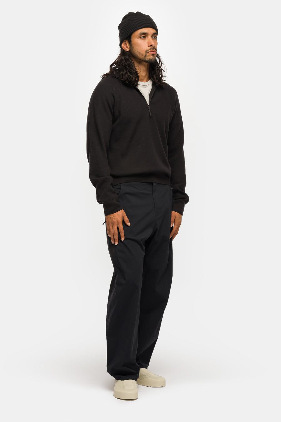 Arc’teryx Veilance Conic Wool Half Zip Sweater in Black - Notre