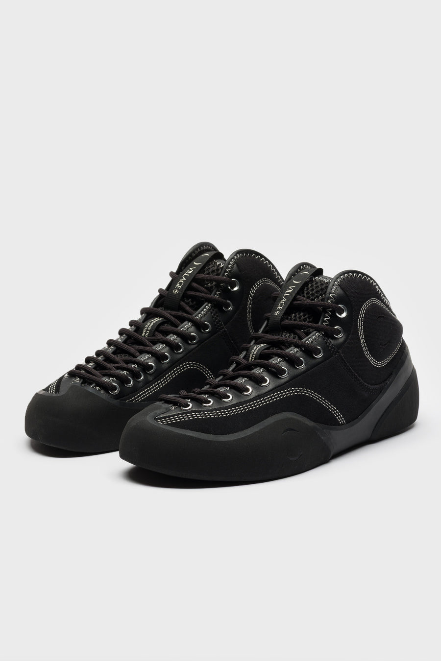 Village PM 1 Mid PM Sneaker in Black/Natural Black - Notre