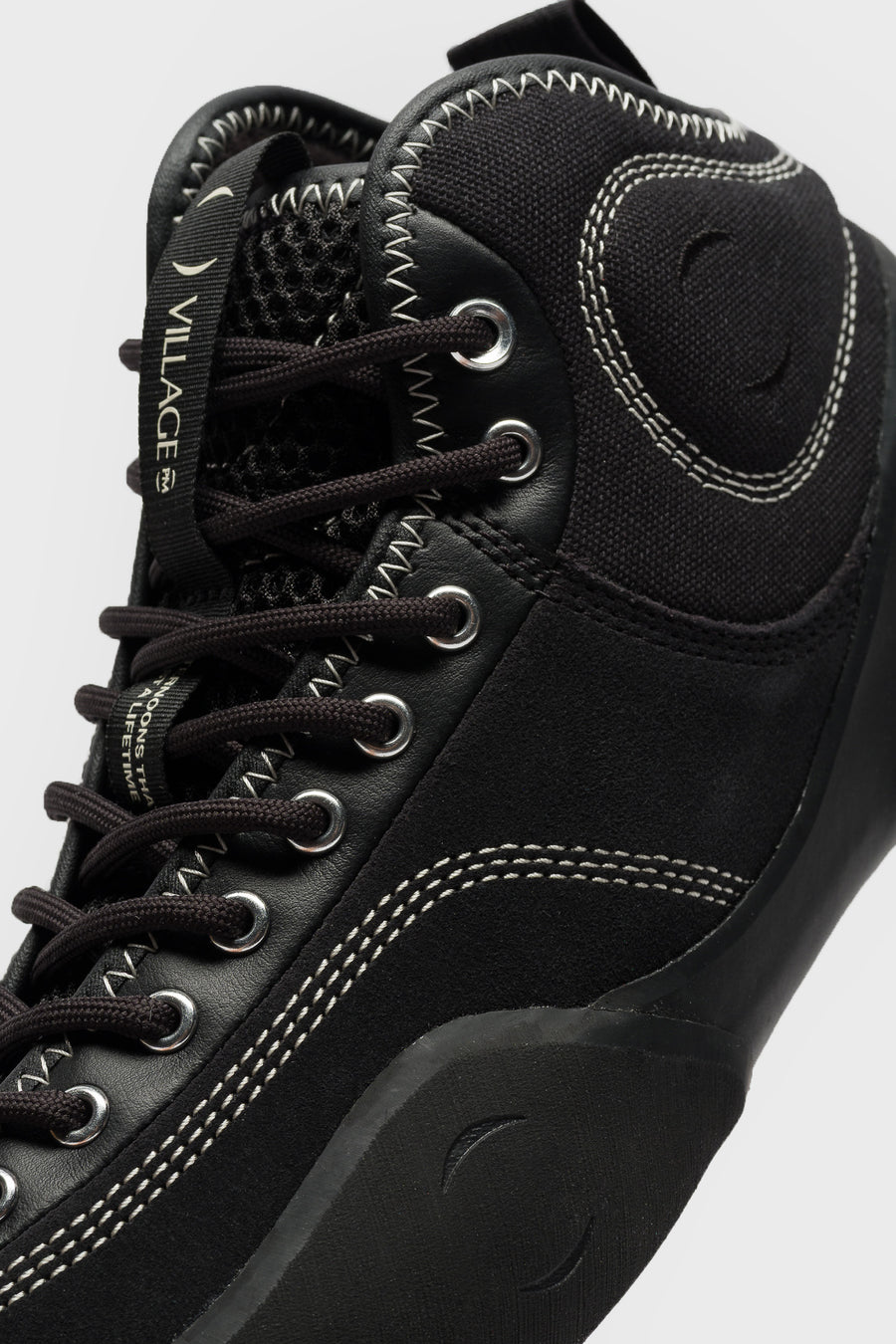 Village PM 1 Mid PM Sneaker in Black/Natural Black - Notre