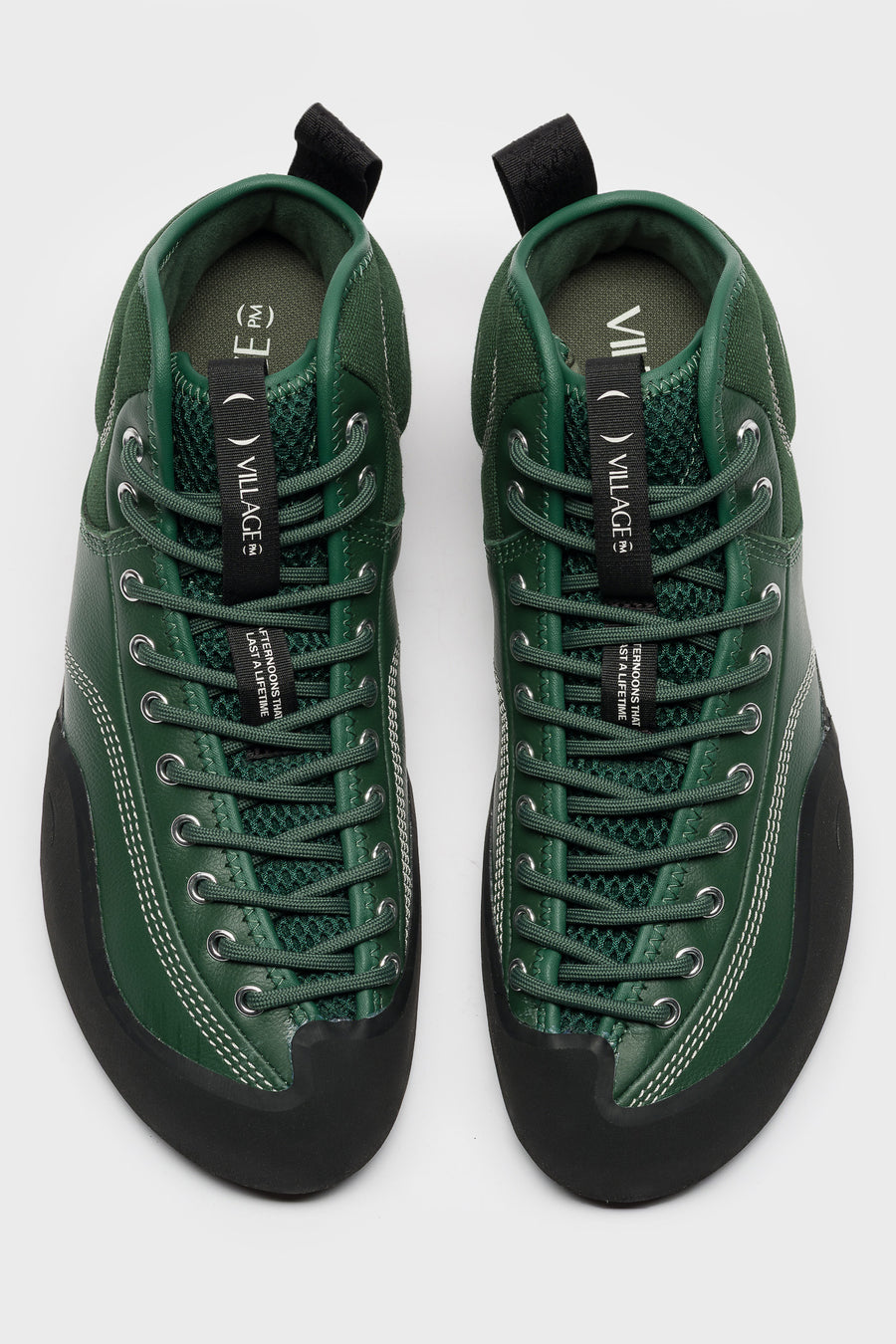 Village PM 1 Mid PM Sneaker in Green/Natural Black - Notre