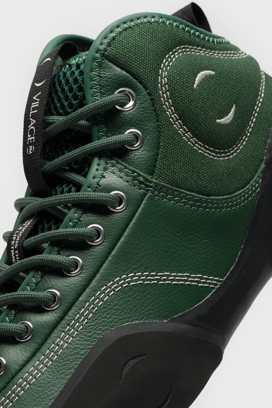 Village PM 1 Mid PM Sneaker in Green/Natural Black - Notre