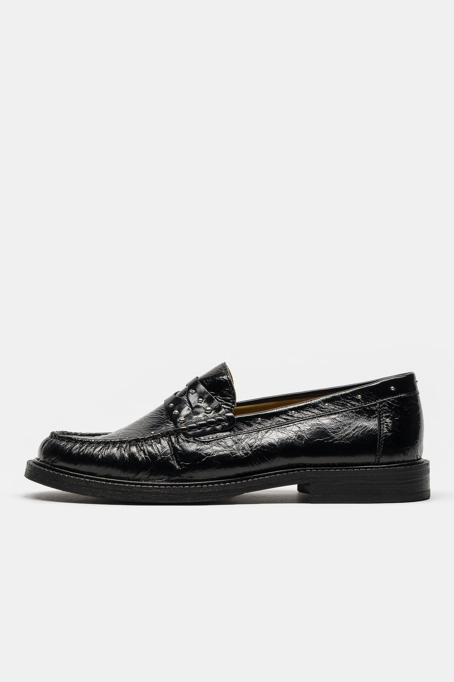Vinnys x Bare Knuckles Yardee Studded Loafer in Black-324-03-999