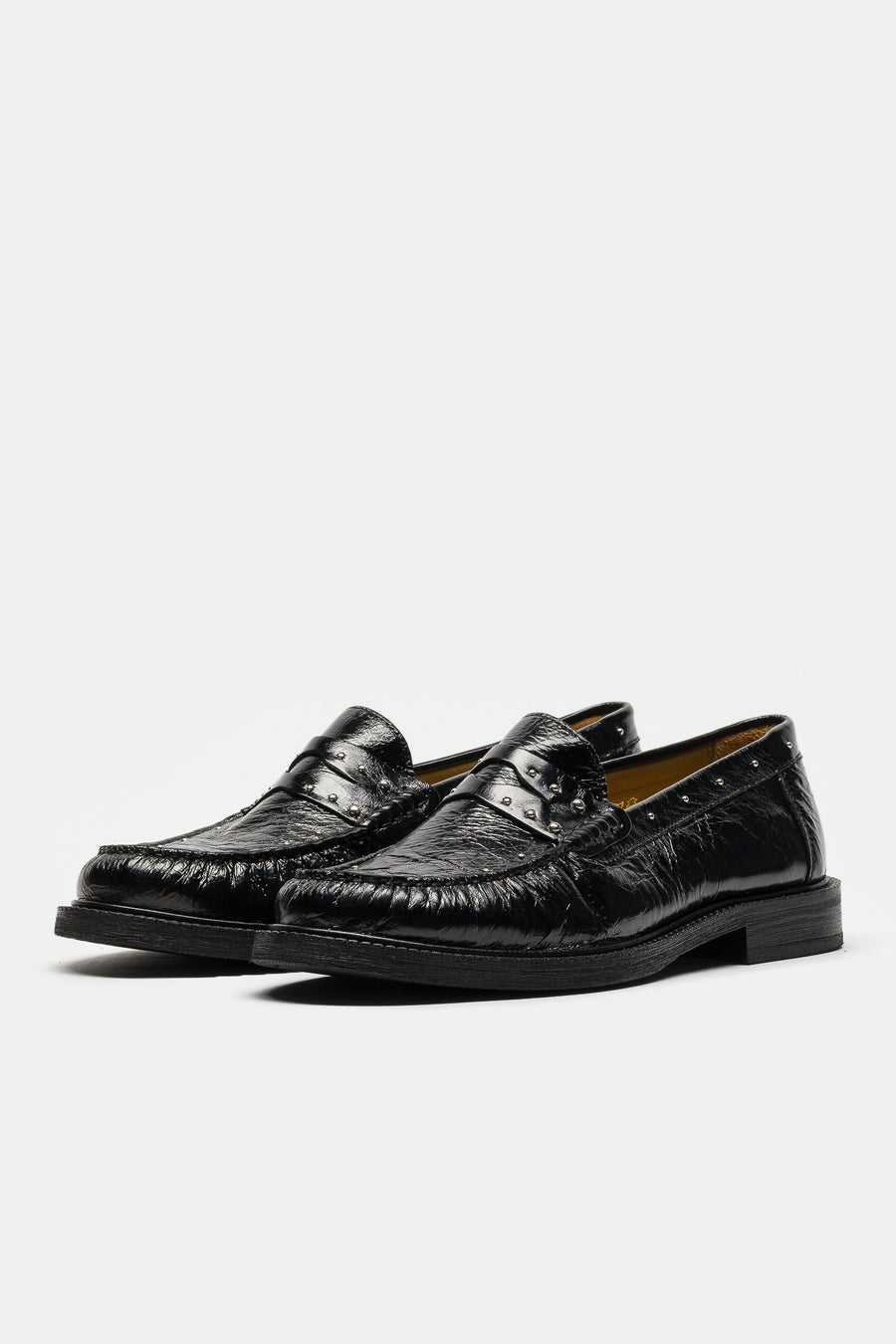 Vinnys x Bare Knuckles Yardee Studded Loafer in Black-324-03-999