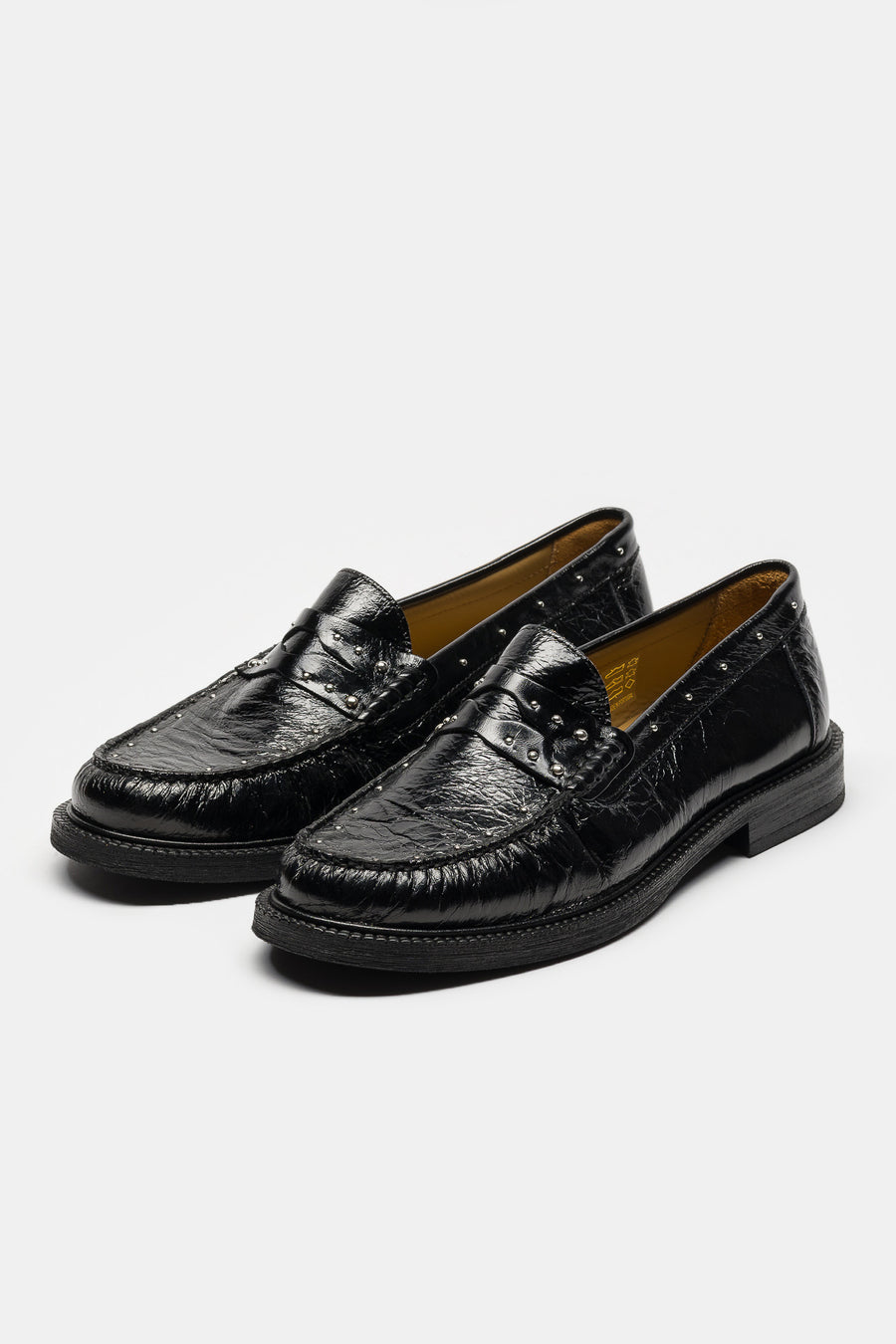 Vinnys x Bare Knuckles Yardee Studded Loafer in Black-324-03-999