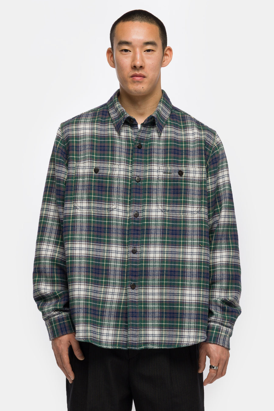 visivm Larrikan Check Shirt in Green - Notre
