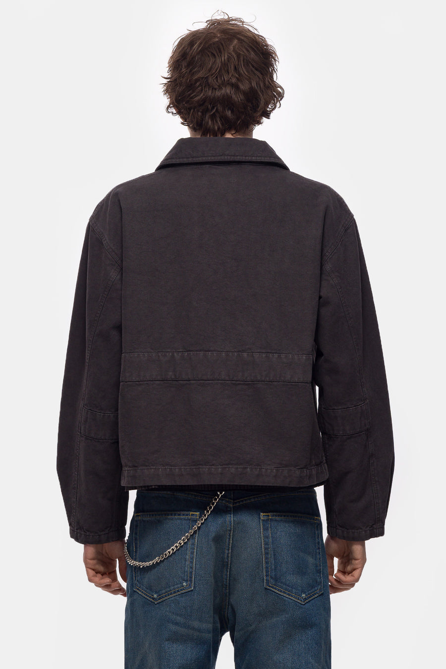 mfpen Courier Jacket in Washed Grey Canvas - Notre