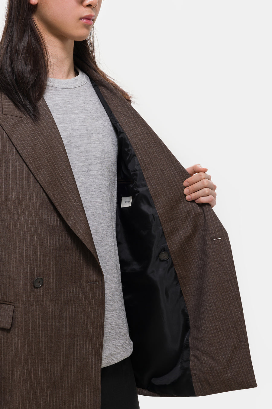 mfpen Double Breasted Blazer in Nutmeg Vintage Stripe - Notre