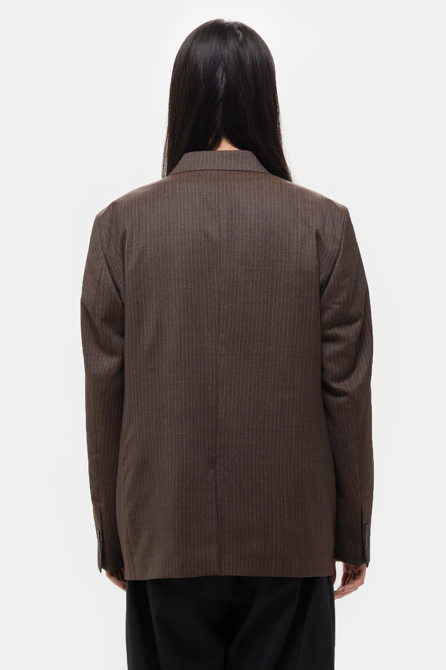 mfpen Double Breasted Blazer in Nutmeg Vintage Stripe - Notre