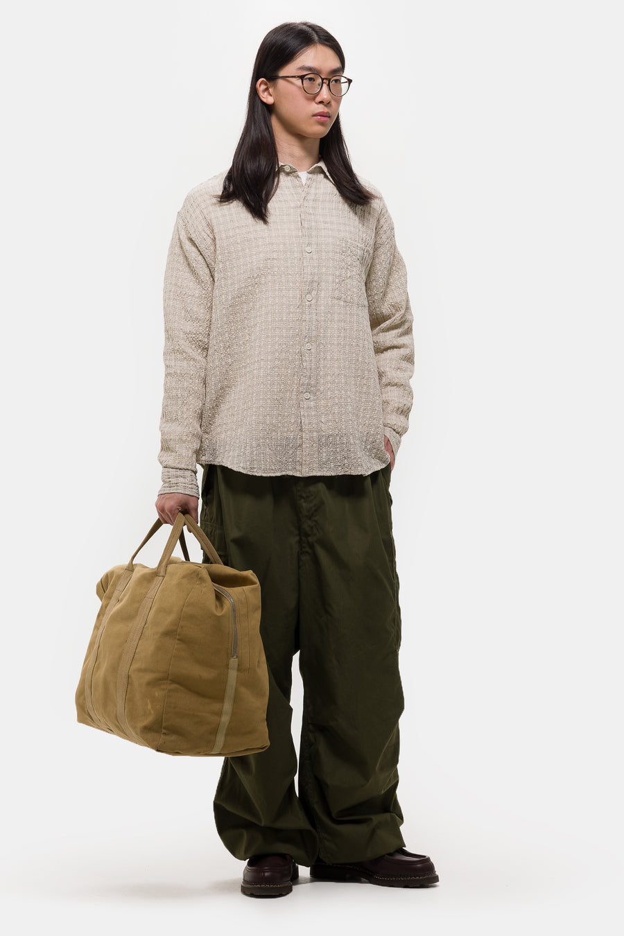 mfpen Executive Shirt in Beige Structure Check - Notre